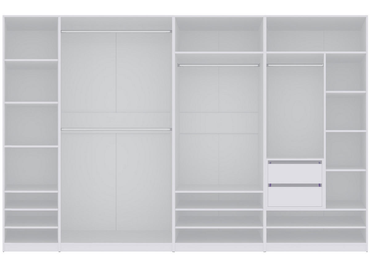 KLEIDERSCHRANK TRES SET B/B Weiß 320/206/51 cm - Weiß, Holzwerkstoff (320/206/51cm) - Marmex Möbel