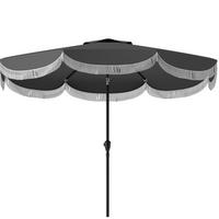 SONNENSCHIRM achteckig 269 cm in Dunkelgrau mit Kurbel und Neigefunktion - Dunkelgrau, Metall (269/269cm) - BEAOK