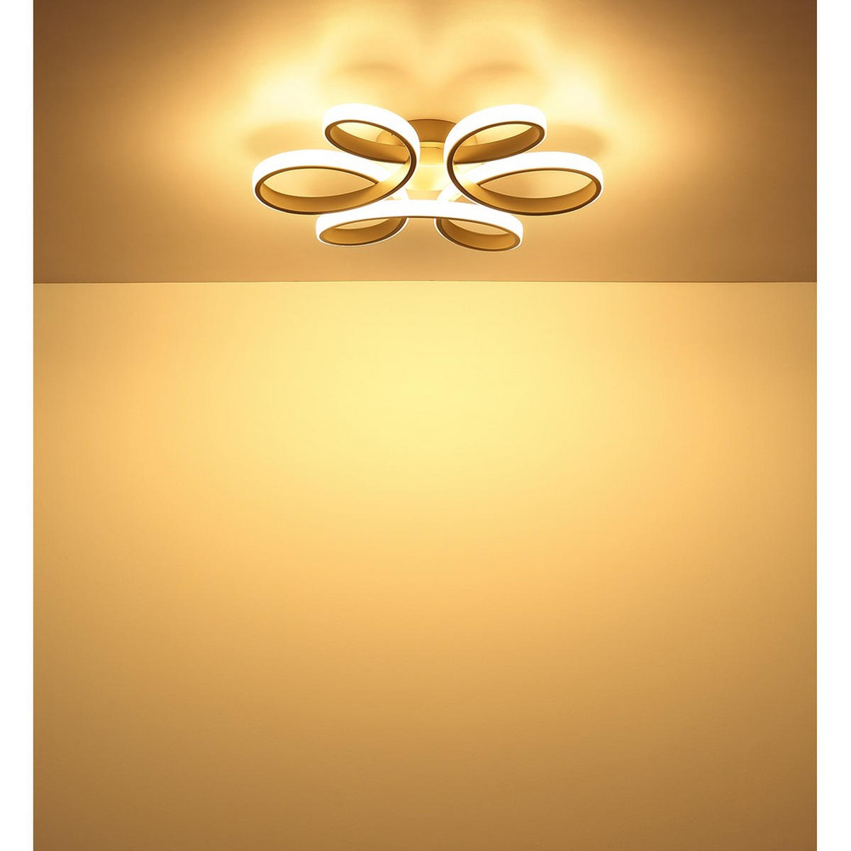 LED DECKENLEUCHTE ORBITA Metall Sand matt - Bernsteinfarben, Metall (40/36/7cm) - Globo Lighting