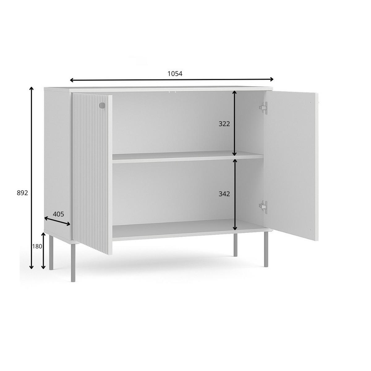 KOMMODE NIMB 105,4/89,2/40,5cm mit Schubladen 2 Türen Grau - Grau, Holzwerkstoff (105.4/89.2/40.5cm) - MASSENO