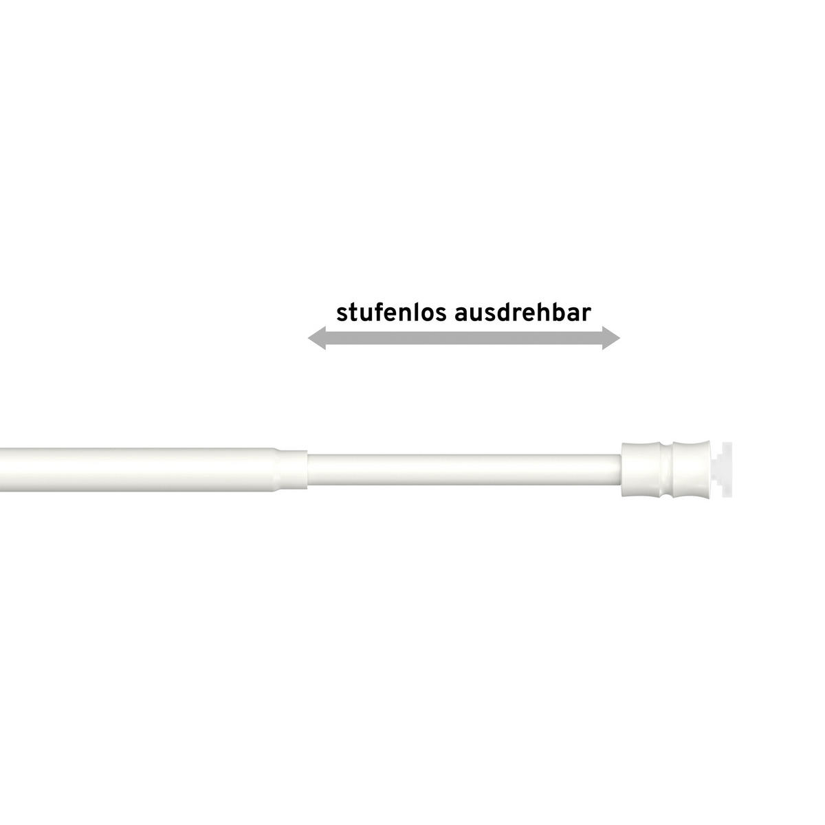 KLEMMSTANGE / SCHEIBENSTANGE Flexo 40-60 cm, 8 / 6 mm Ø, Weiß - Weiß, Kunststoff/Metall (60cm) - INTERDECO