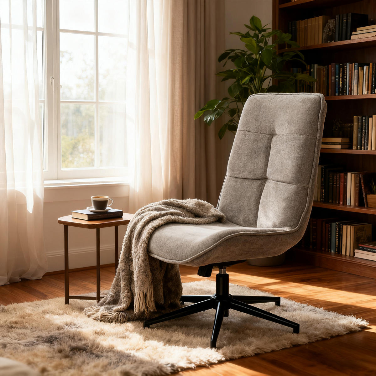 SESSEL Grauer Drehstuhl - Grau, Metall (61/95/67cm) - Meubles Cosy