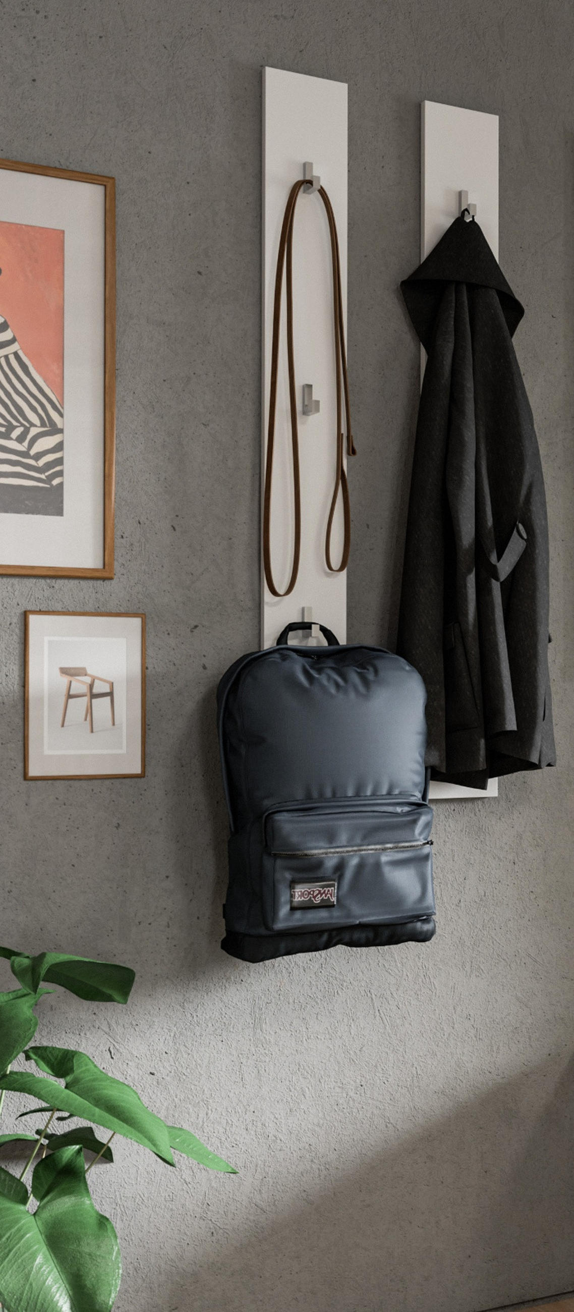 GARDEROBENPANEEL Set 2-teilig weiß 115 cm, Flurgarderobe mit Haken - Weiß, Holzwerkstoff/Metall (13/115/3cm) - Inn.Furn