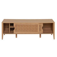 TV-MÖBEL mit 2 Schiebetüren Rattan-Dekor - L138 cm - Apfelbaumfarben, Holzwerkstoff (39.6/45.5/138cm) - Calicosy