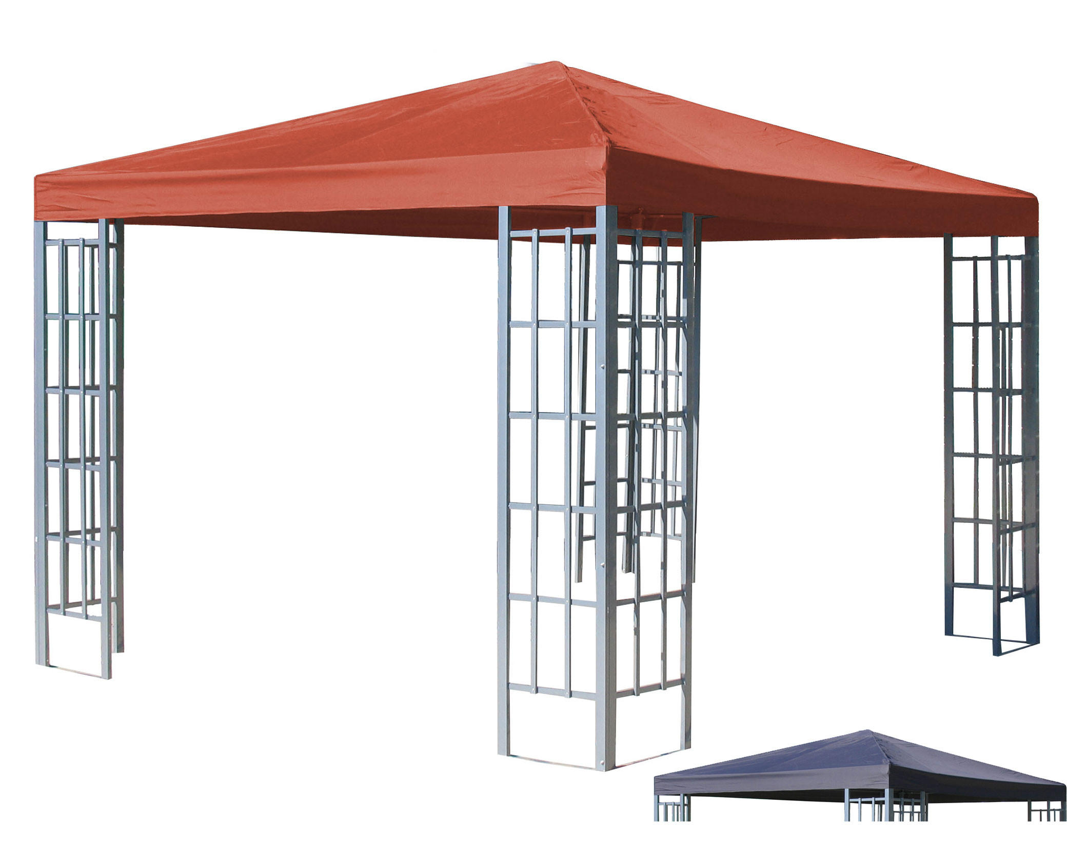 RANKPAVILLON 3x3m Terrakotta mit Ersatzdach Anthrazit - Terra cotta, Metall (300/256/300cm) - QUICK STAR