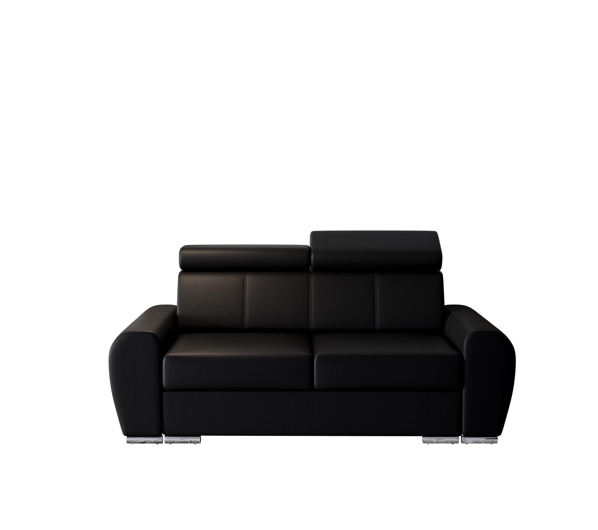 SCHLAFSOFA APOLLO, mit Schlaffunktion und Bettkasten, Farbe: Schwarz, Kunstleder - Schwarz, Textil (178/96/99cm) - O-Sofa