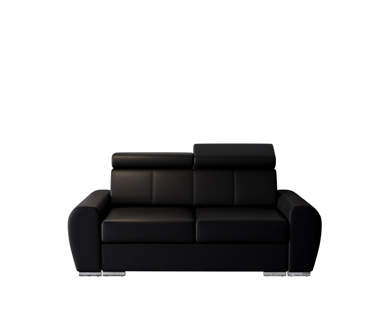 SCHLAFSOFA APOLLO, mit Schlaffunktion und Bettkasten, Farbe: Schwarz, Kunstleder - Schwarz, Textil (178/96/99cm) - O-Sofa