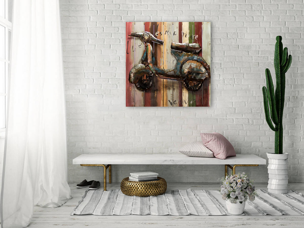 METALLBILD Bunt 80/80 cm - Multicolor, Metall (3.8/80cm) - KUNSTLOFT
