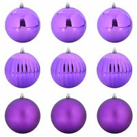 WEIHNACHTSKUGELSET XL 9 -teilig 15/15/15 cm Lila Kunststoff - Lila, Kunststoff (15/15/15cm) - vidaXL