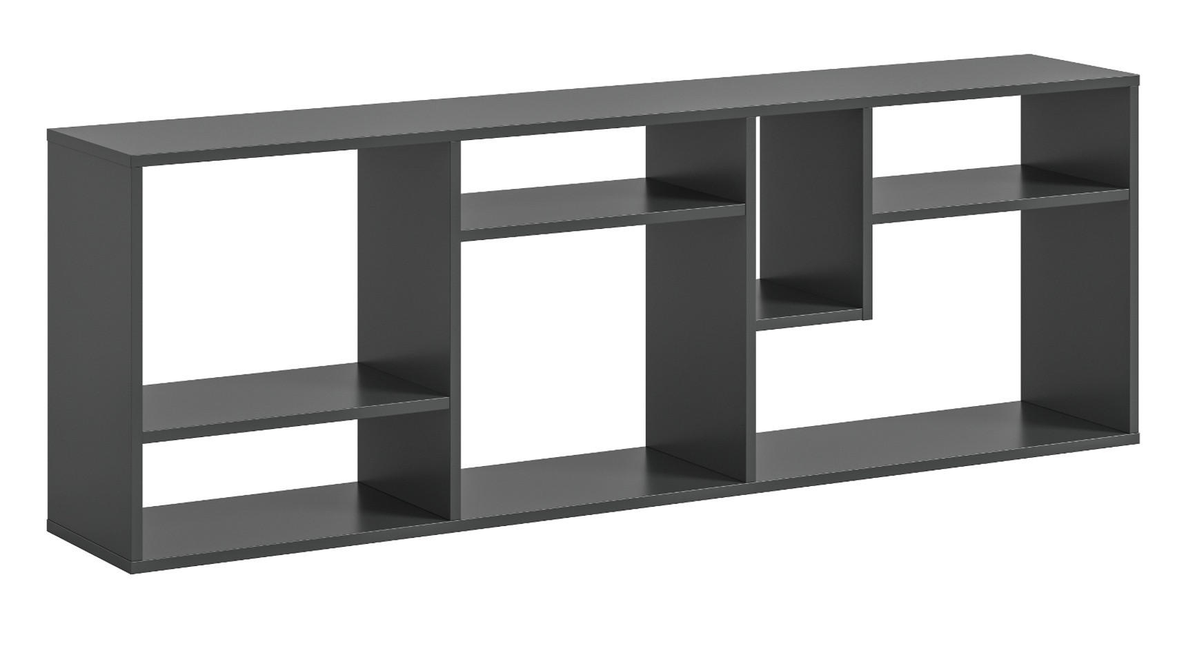 REGAL grau 159 x 54 cm, Standregal mit 7 Fächern - Schwarz/Grau, Holzwerkstoff/Kunststoff (159/159/28cm) - Inn.Furn