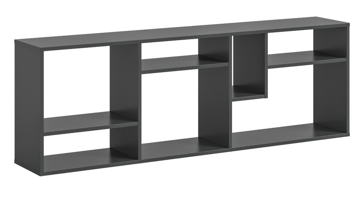 REGAL grau 159 x 54 cm, Standregal mit 7 Fächern - Schwarz/Grau, Holzwerkstoff/Kunststoff (159/159/28cm) - Inn.Furn