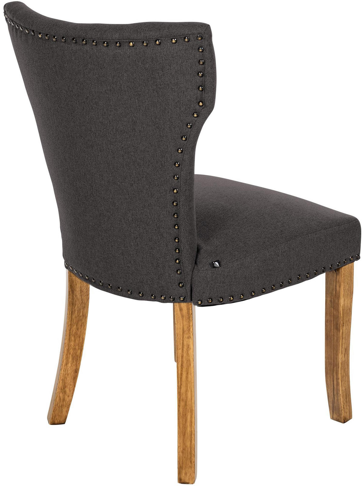 WOHNZIMMERSTUHL Stoff dunkelgrau - Dunkelgrau/Naturfarben, Holz/Textil (52/90/59cm) - CLP