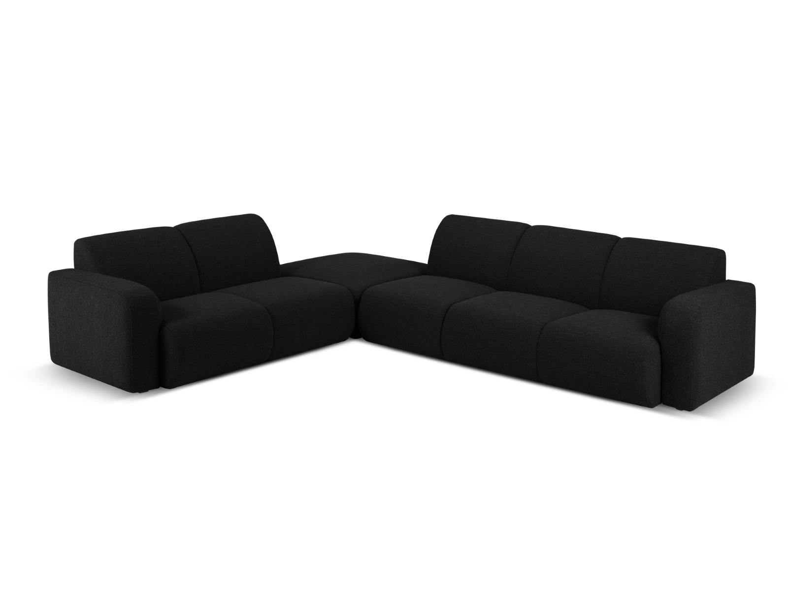 ECKSOFA links Molino aus Boucle schwarz 6 Sitzplätze - Schwarz, Textil (250/315cm) - Micadoni