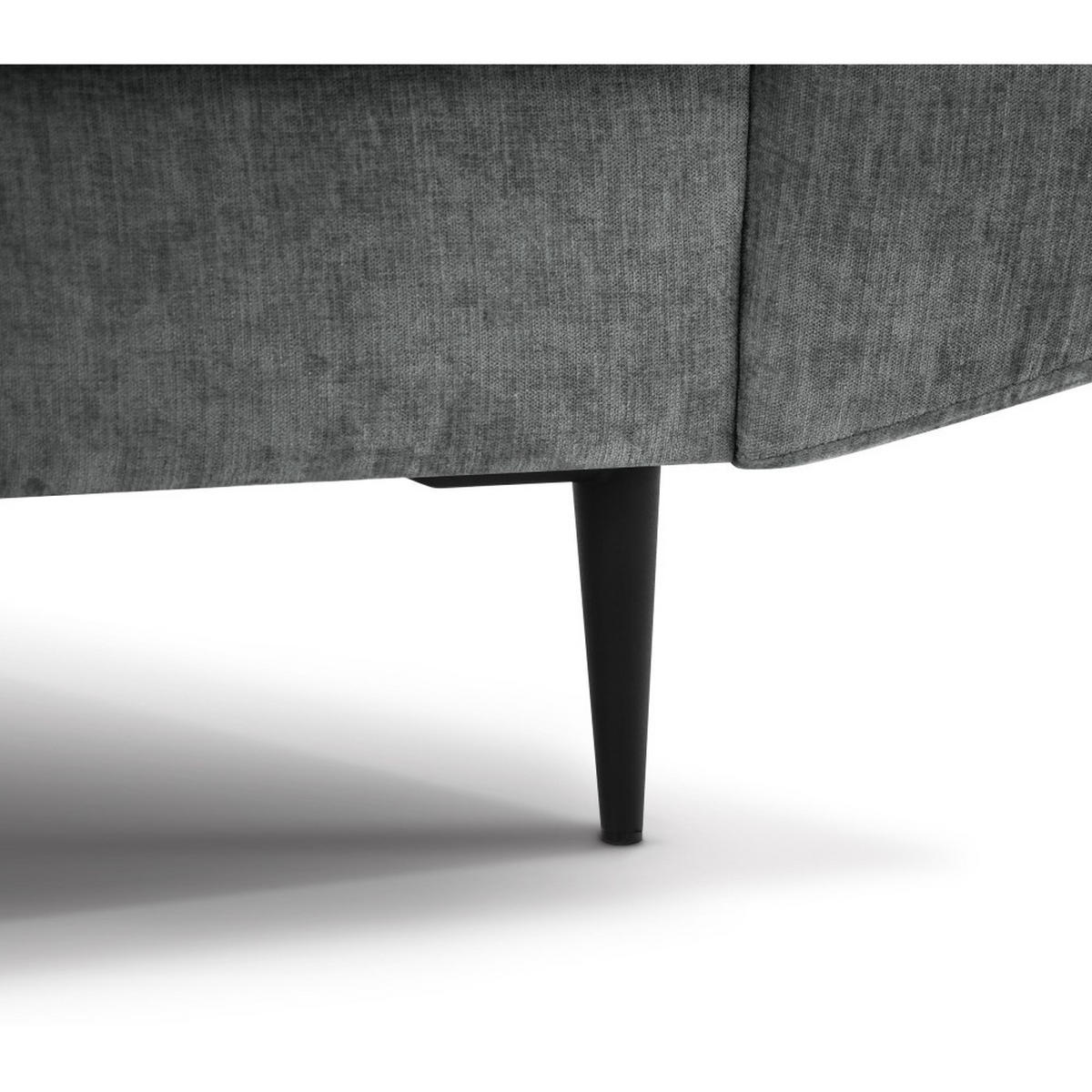 SOFA Venezia 2-Sitzer mit Metallbeinen, dunkelgrau, 233 cm - Dunkelgrau/Schwarz, Holzwerkstoff/Metall (172/85/94cm) - Beautysofa