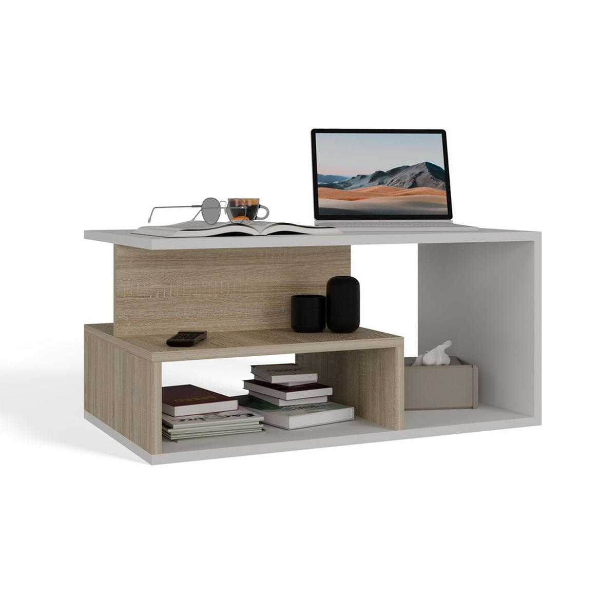 KONZOLOVÝ STOLÍK Biela, Sonoma 90/43/51 - biela, kompozitné drevo (51/90/43cm) - RAUMHIRSCH FURNITURE