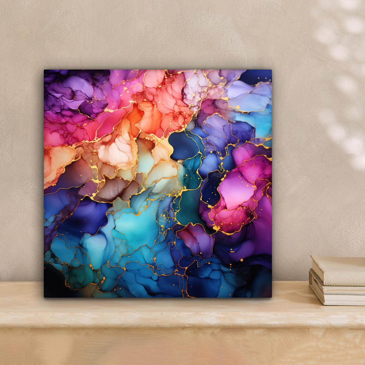 LEINWANDBILD Marmor - Bunt - Abstrakt 20x20 cm - Multicolor, Textil (20/20cm) - MuchoWow