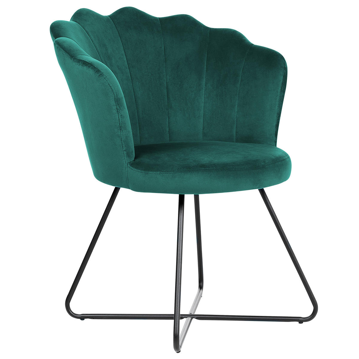 SESSEL Samtstoff Grün Lovelock - Grün, Textil/Metall (67/86/70cm) - Beliani