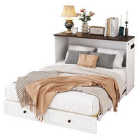 BETT 140/200 cm Weiß mit Schublade, Regal und USB-Anschluss - Weiß, Holz (140/200cm) - Flora Grace