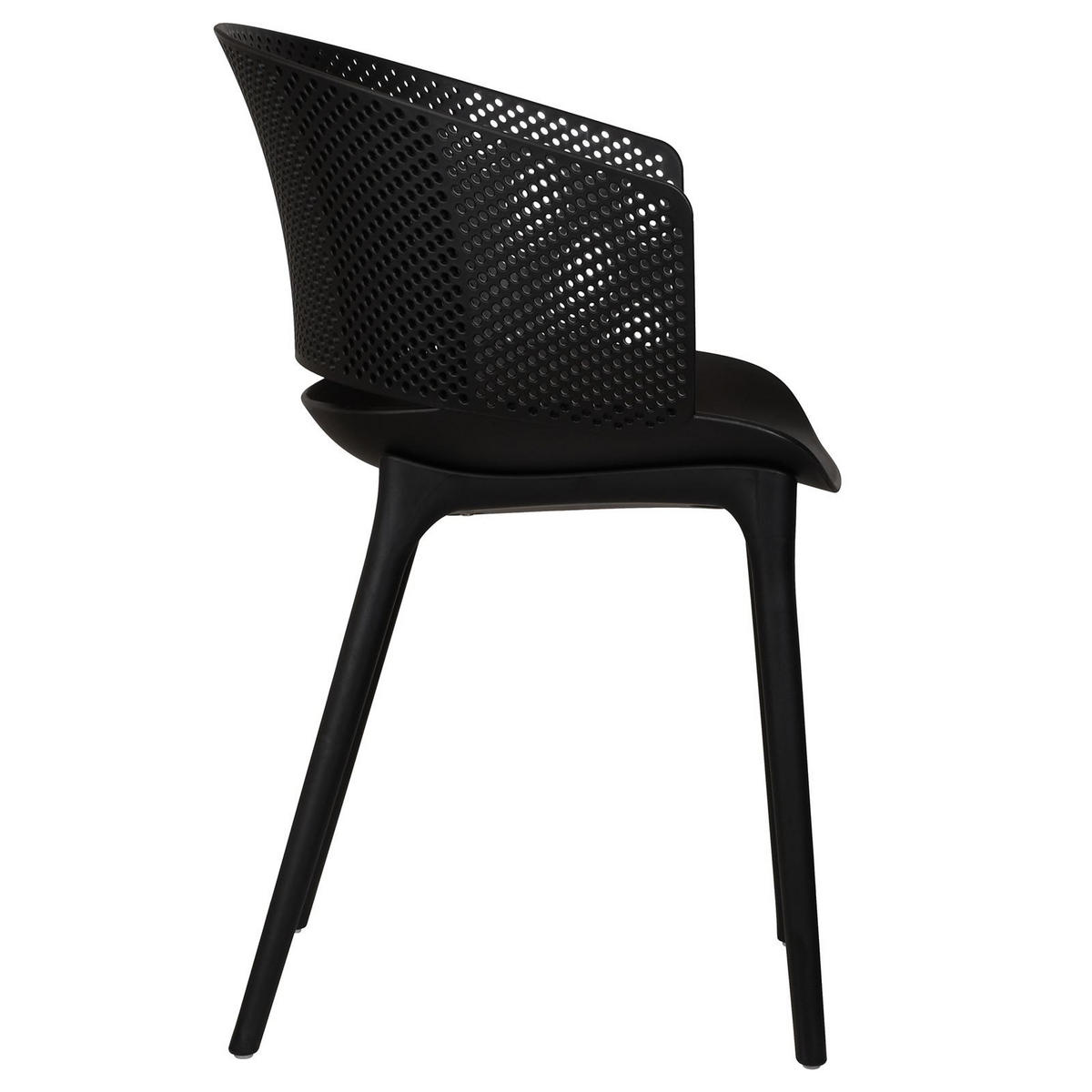 GARTENSTÜHLE OLINDO 4ER-SET - Schwarz, Textil (43/81/47cm) - IDIMEX