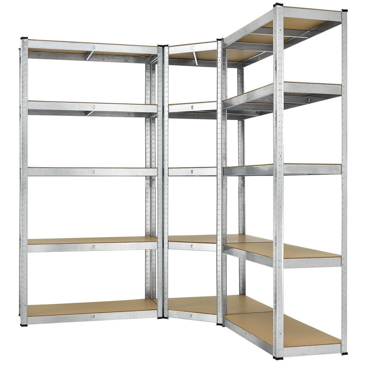 REGALSYSTEM Basic silber insgesamt 15 Böden (3er-Set) - Silberfarben, Metall (160/180/160cm) - Juskys