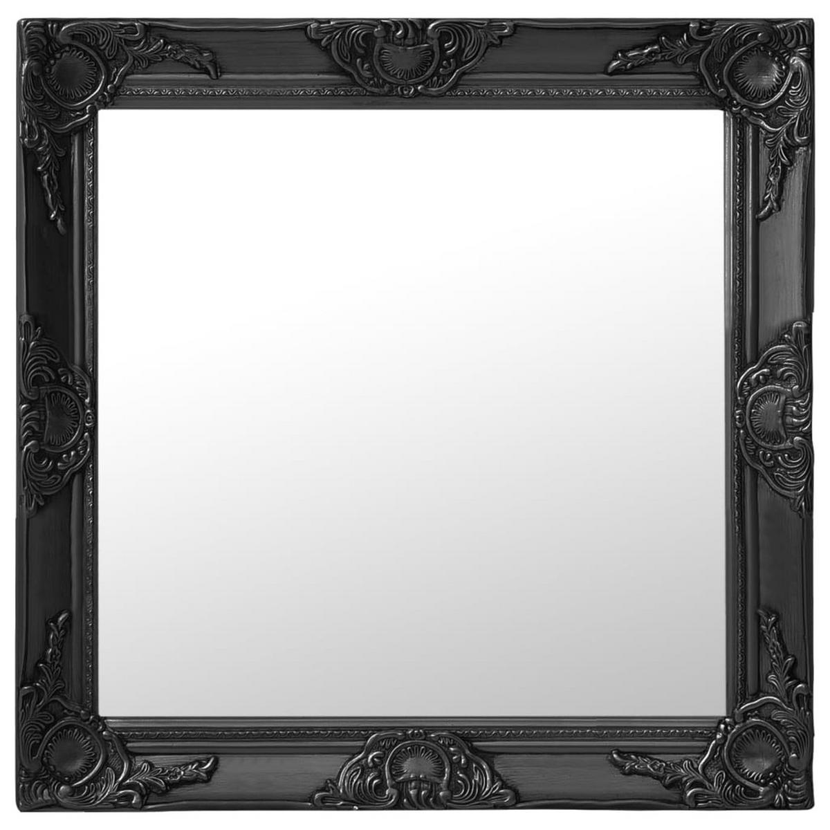 WANDSPIEGEL im Barock-Stil 60x60 cm Schwarz - Schwarz, Holz (60/1/60cm) - furnicato
