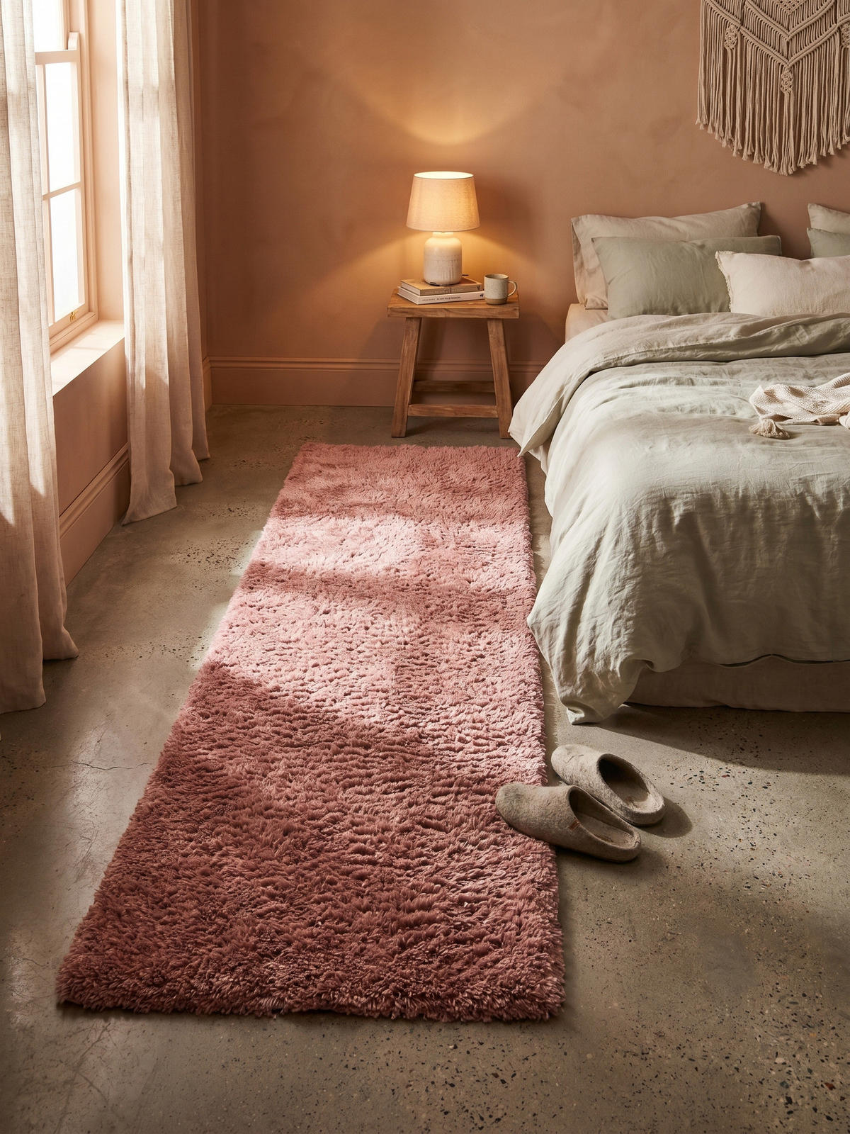 TEPPICH Hochflor Shaggy Einfarbig Weich Flauschig Waschbar Läufer Rosa 80x250 cm – SALZACH - Rosa, Textil (250/80cm) - KADIMA DESIGN