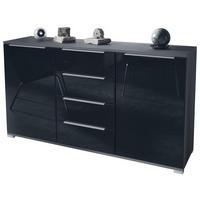 SIDEBOARD Linio Schwarz Hochglanz - Schwarz Hochglanz, Holzwerkstoff (138.5/75.5/35cm) - Vladon