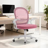 BÜROSTUHL Weiß-Pink ergonomisch mit Mesh Rückenlehne - Pink, Metall (25/53/56cm) - Rattrix