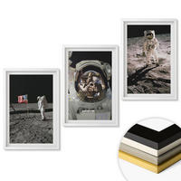 WANDBILDER 3er-Set - 40x60 cm Weißer Rahmen - NASA-Mondlandung - Weiß, Kunststoff (40/60cm) - ArtPrintCave