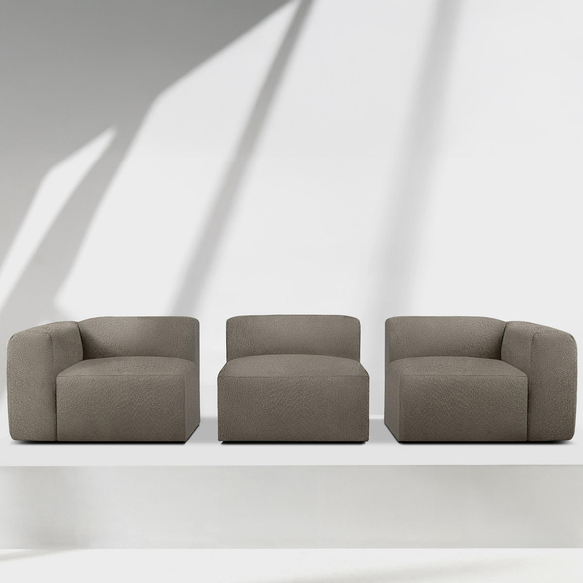 3-SITZER SOFA BUFFO, kühles Braun - Braun, Holz/Holzwerkstoff (290/73/96cm) - KONSIMO®