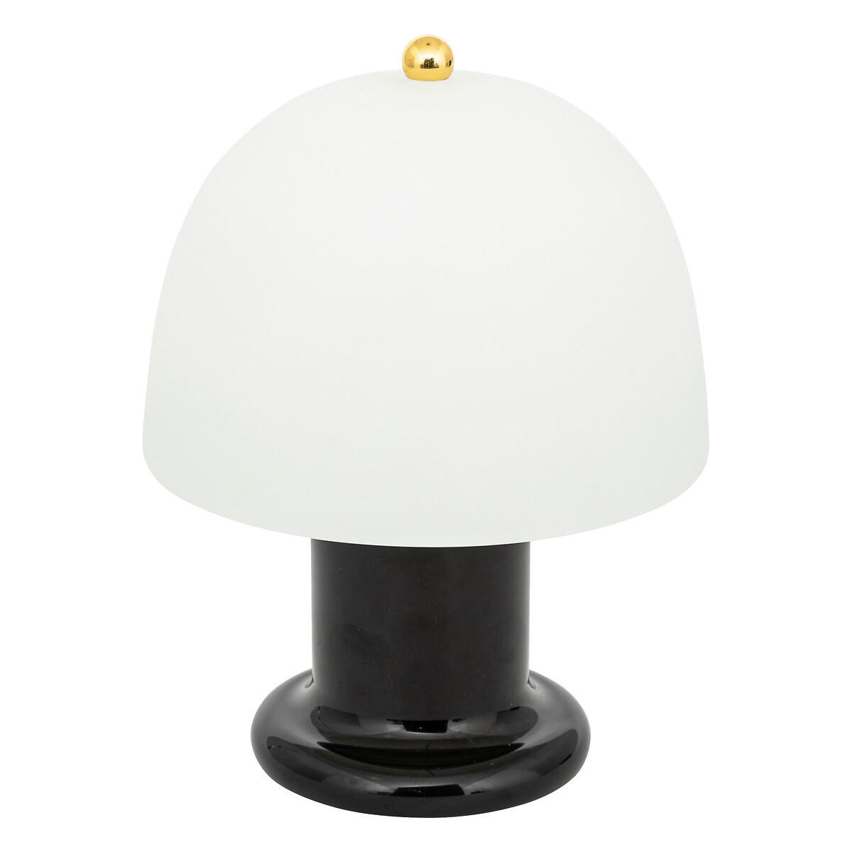 PILZLAMPE Rick 21 cm - Schwarz, Glas (16/16/21cm) - Atmosphera Createur d´interieur