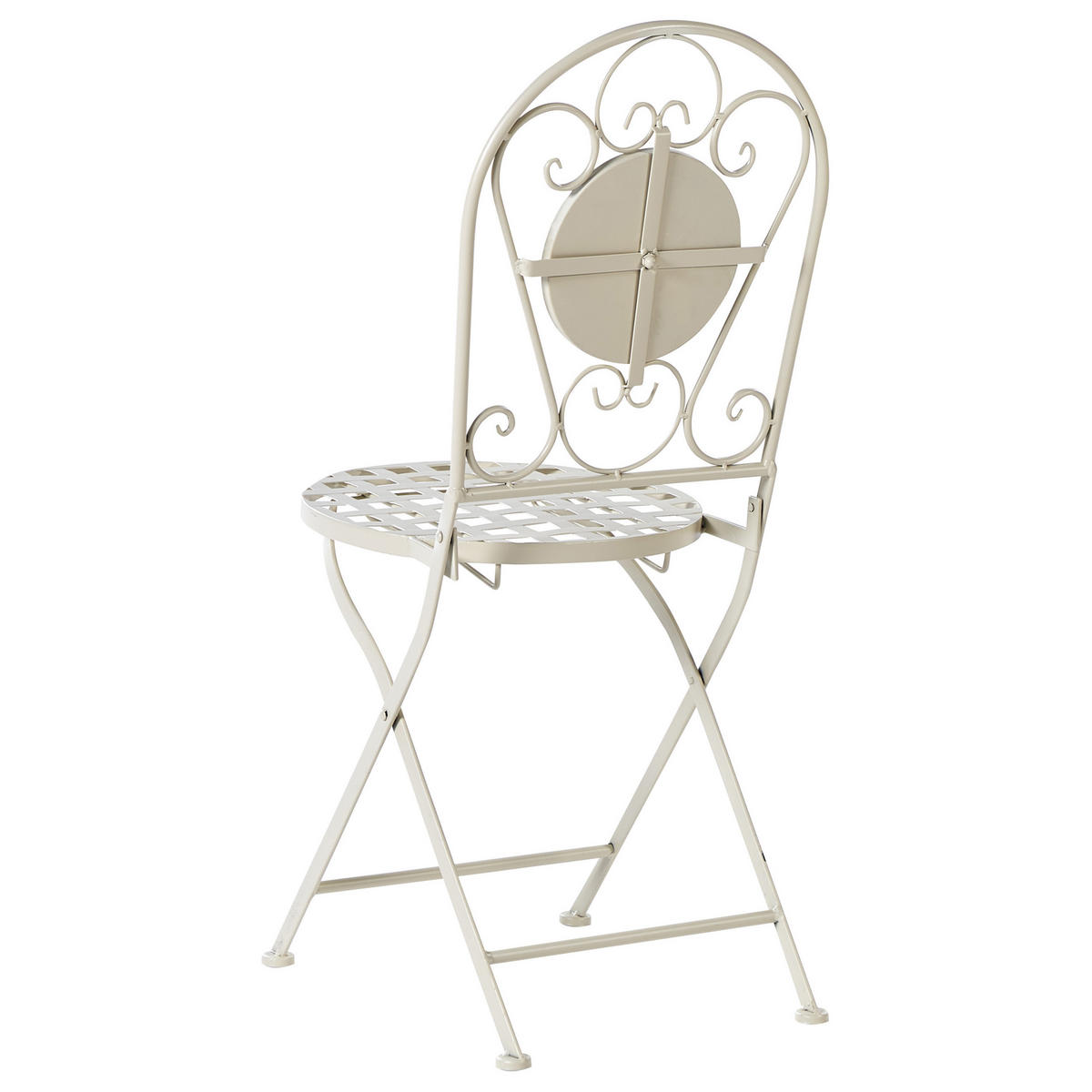 GARTENSTUHL 2er-Set Metall Weiß Spello - Rot/Weiß, Metall (40/94/44cm) - Beliani