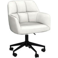 SCHREIBTISCHSTUHL Samt Beige mit Rollen - Creme, Textil (59/89/59cm)