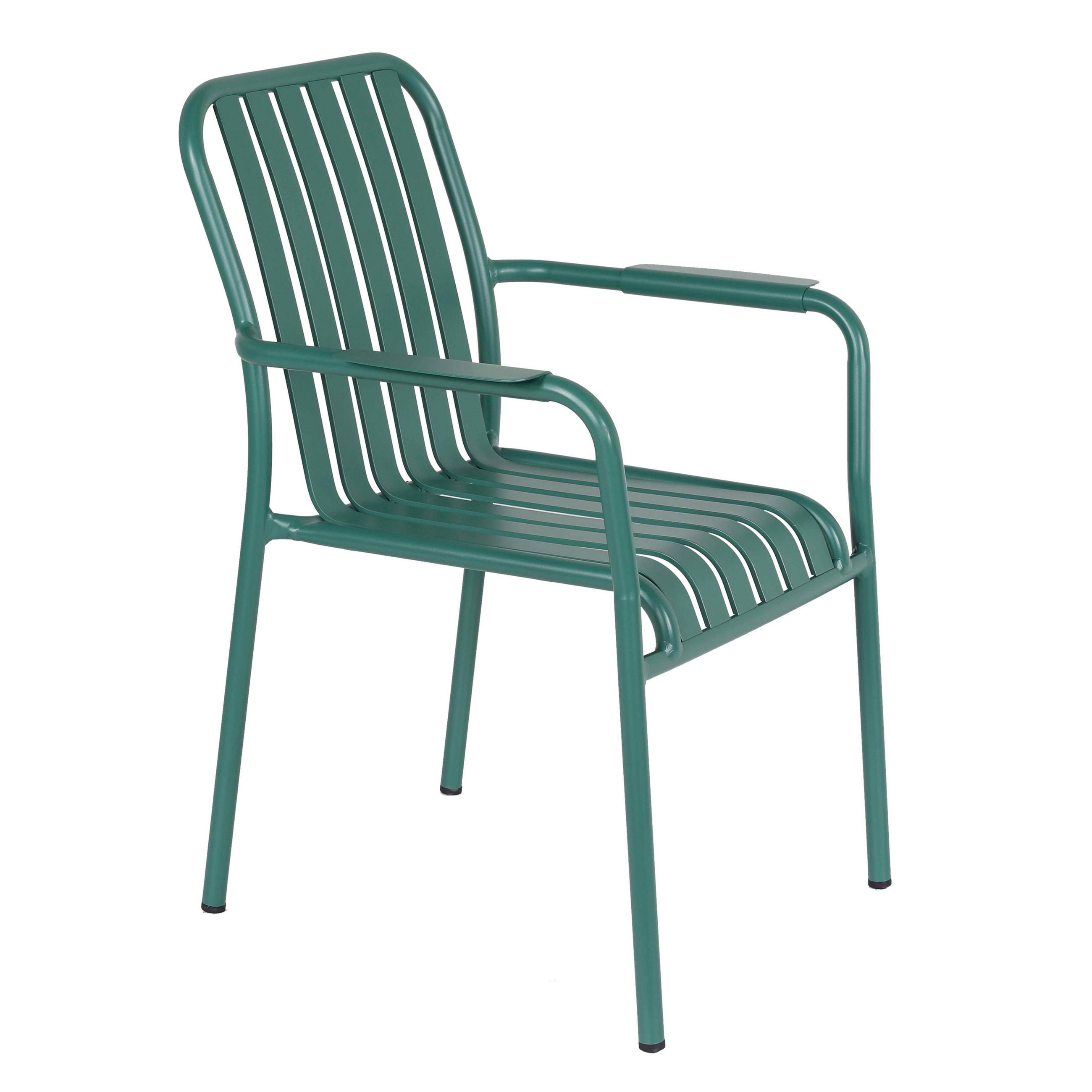 GARTENSTUHL, Grün - Grün, Metall (62/85/61cm) - Oviala