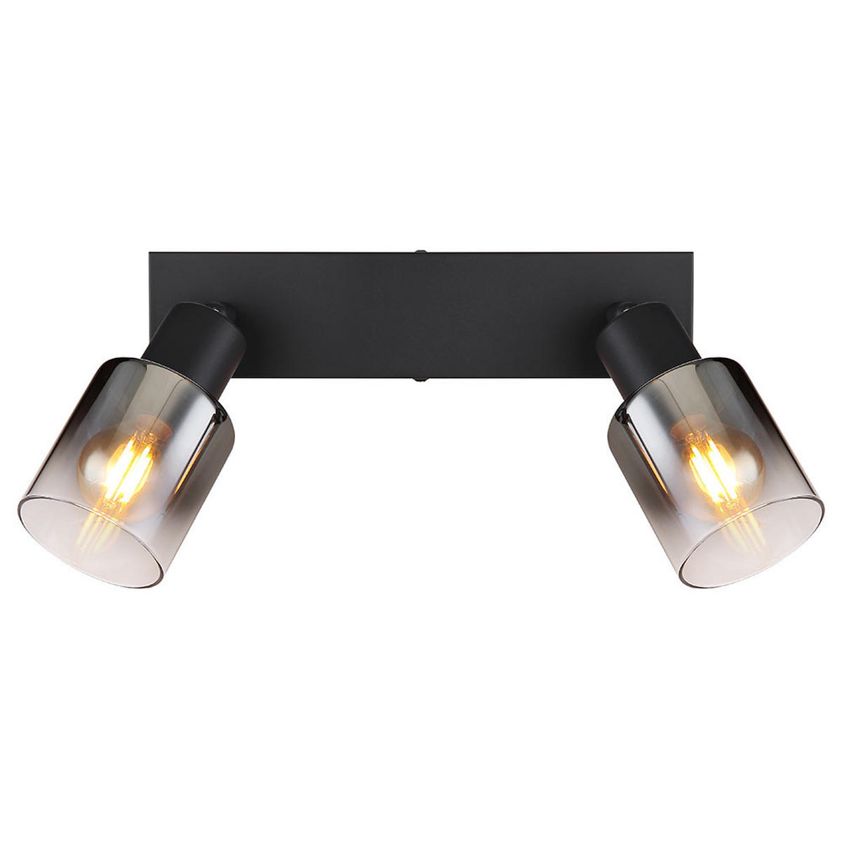 DECKENLEUCHTE Metall Schwarz Rauchglas - Schwarz, Glas (26/7/14cm) - Globo Lighting