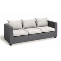 GARTENSOFA Salta 3-Sitzer in Anthrazit mit Kissen - Anthrazit, Textil (84/65.5/200cm) - Allibert