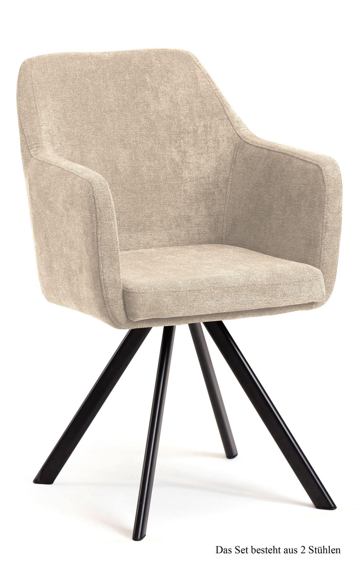 ARMLEHNSTUHL (2er-Set) Debee 57x87x60 Schwarz/Natur - Schwarz/Naturfarben, Kunststoff (60/87/57cm) - 58aufmkessel