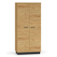 KLEIDERSCHRANK Modesto Eiche Style hell / Schwarz 92 / 55 / 196 cm - Hellbraun/Eichefarben, Holz/Holzwerkstoff (92/196/55cm) - Feldmann-Wohnen