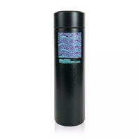 THERMOSFLASCHE 309 Schwarz, 500 ml, Edelstahl, Temperaturanzeige, Isolierflasche, Auslaufsicher, Thermobecher, Heiß Kalt, Premium, Reise, Outdoor - Blau/Lila, Kunststoff/Metall (0.5L) - JUNG