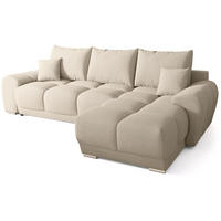 ECKSOFA Nubes mit Schlaffunktion Beige - Beige/Silberfarben, Kunststoff/Textil (290/180cm) - Bromarkt