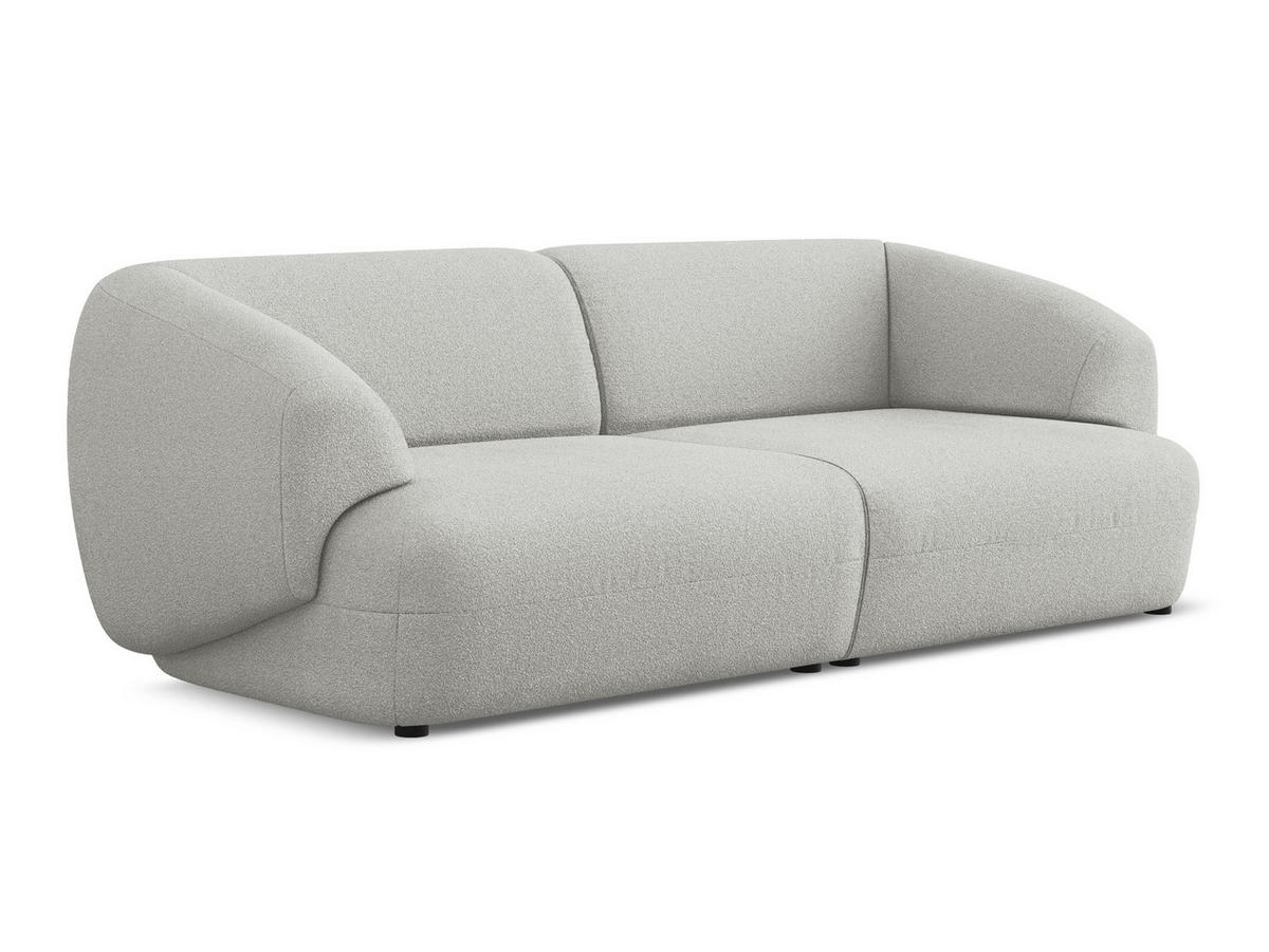 4-SITZER-SOFA Bouclé Stoff Grau - Hellgrau/Schwarz, Kunststoff/Textil (232/81/98cm) - Makamii