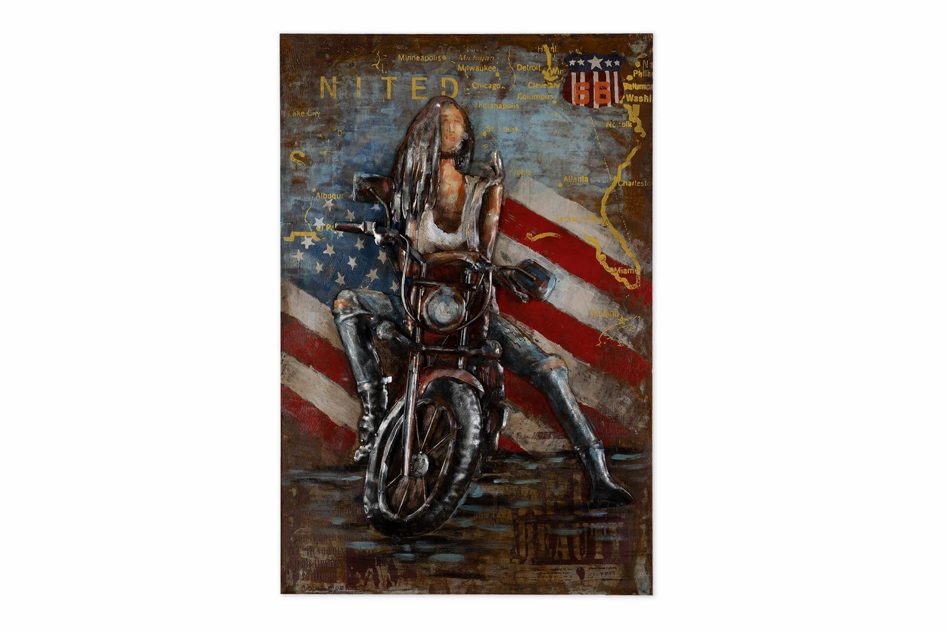 METALLBILD Bunt 60/90 cm - Multicolor, Metall (4/90cm) - KUNSTLOFT