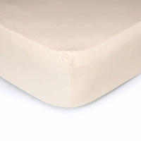 SPANNBETTTUCH. Baumwolle 100%. Satin 300 Fäden. “LISBON” - Creme, Textil (150/200cm) - SOWL