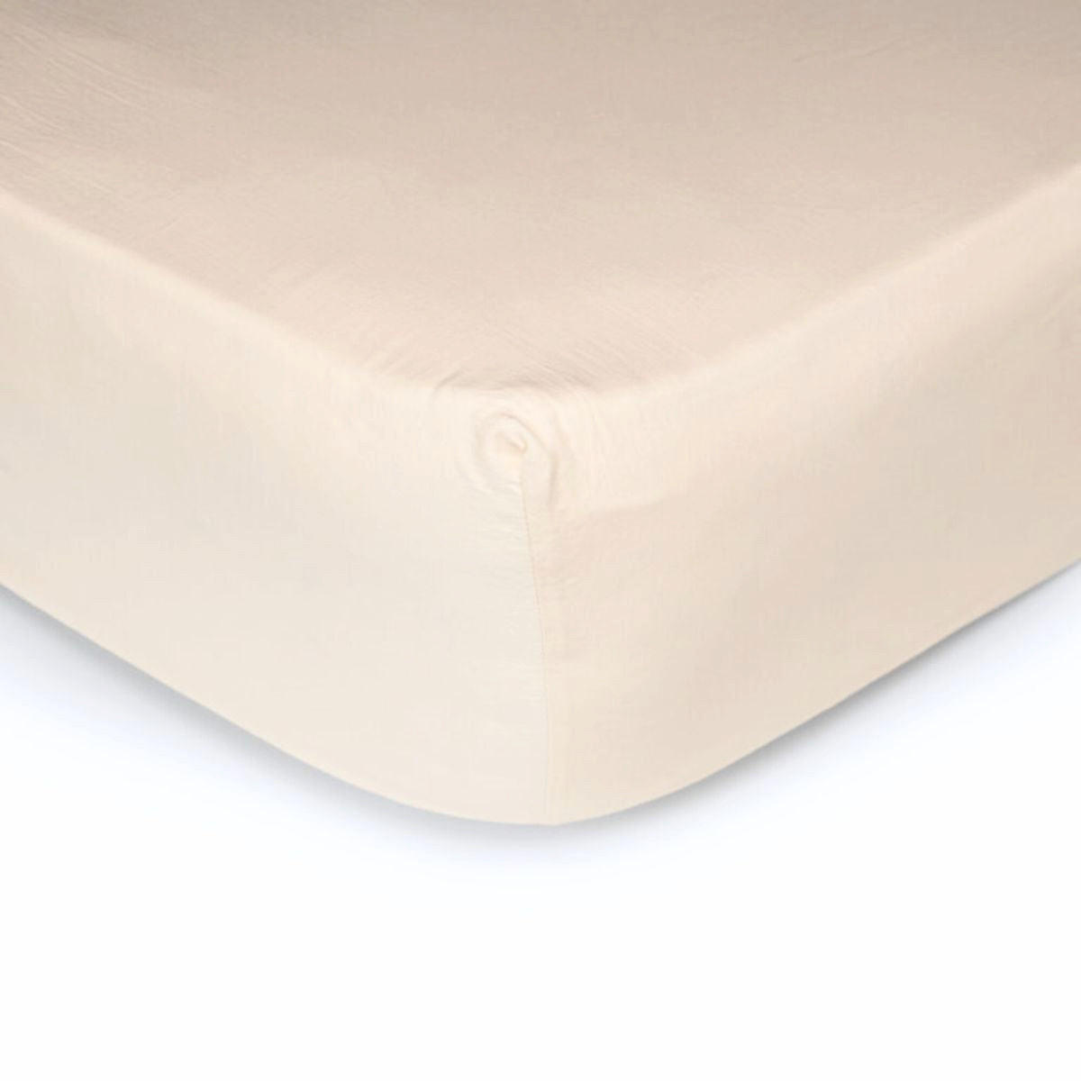 SPANNBETTTUCH. Baumwolle 100%. Satin 300 Fäden. “LISBON” - Creme, Textil (150/200cm) - SOWL