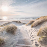 GLASBILD 30×30 cm Strand - Beige, Glas (30/30cm) - artissimo