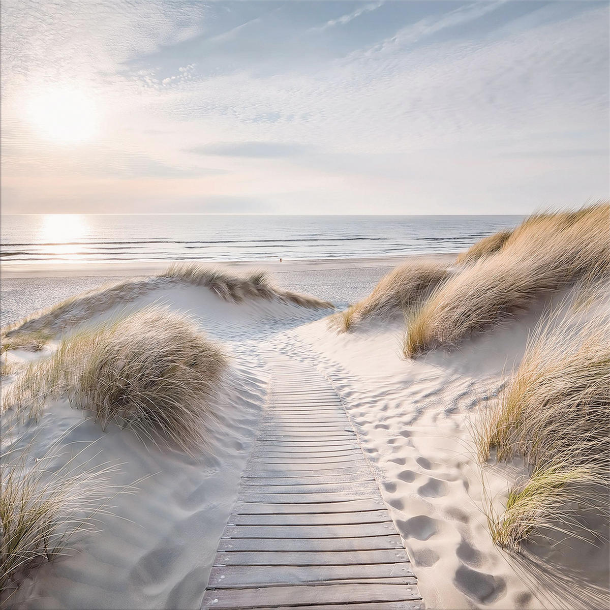 GLASBILD 30×30 cm Strand - Beige, Glas (30/30cm) - artissimo