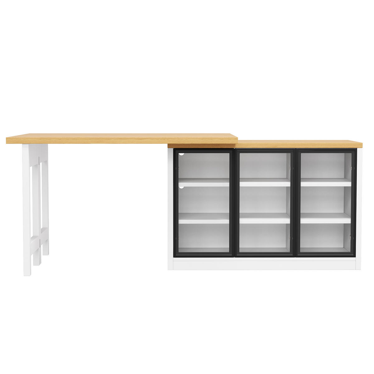 KÜCHENINSEL 360° Drehbar LED Stauraum Weiß - Weiß, Glas (120/72/40cm) - FLIEKS
