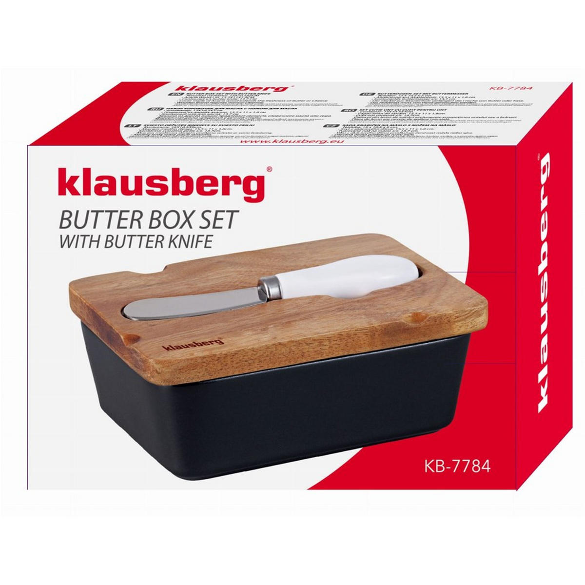 BUTTERDOSE Schwarz 15.5/11/6.5 cm KB7784 - Schwarz, Holz (11/6.5/15.5cm) - Klausberg 