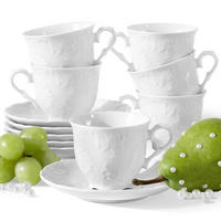 KAFFEETASSEN-SET Cmielow Rococo 6-tlg - Weiß, Keramik (6.5/5/6.5cm) - KONSIMO®