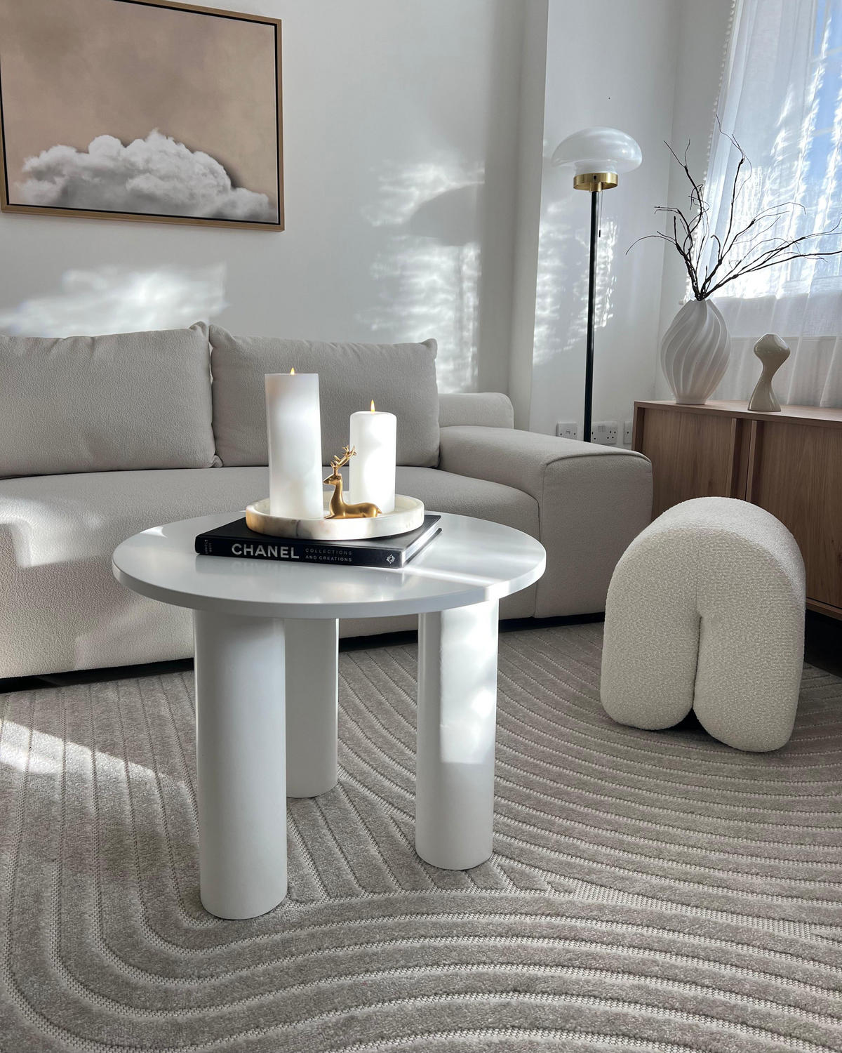 COUCHTISCH Weiß Senoia - Weiß, Holzwerkstoff (60/60/46cm) - Beliani